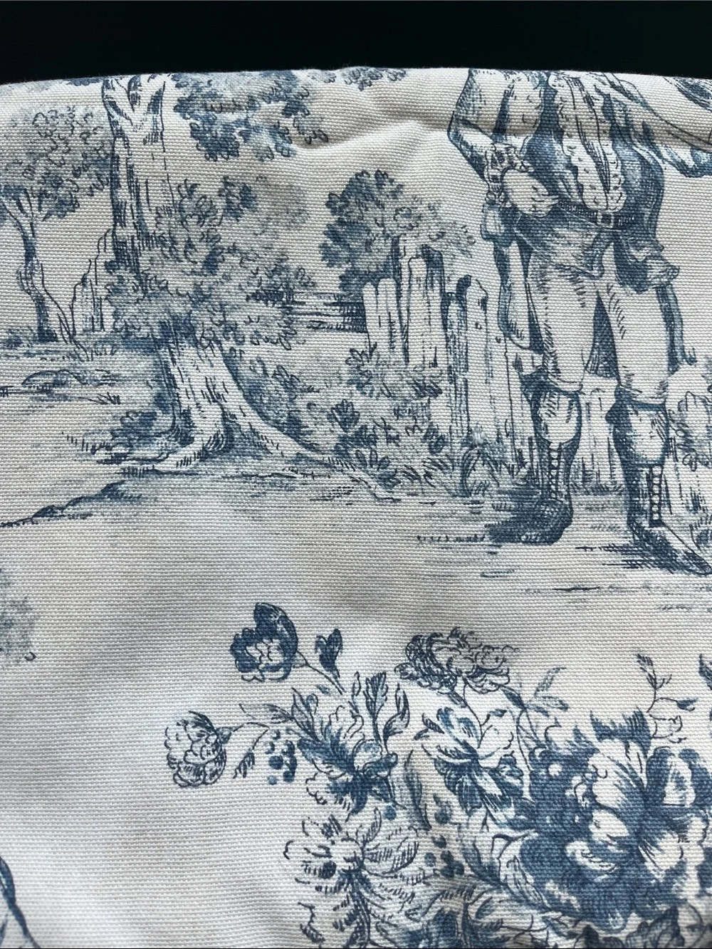 Blue Toile Scenic Fabric Panel